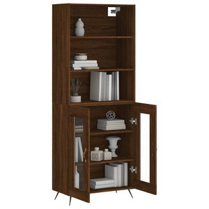 vidaXL Highboard Brown Oak 69.5x34x180 cm Engineered Wood