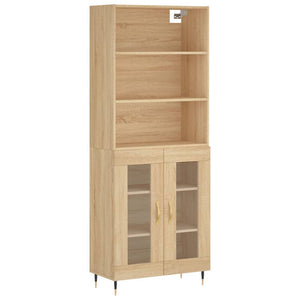 vidaXL Highboard Sonoma Oak 69.5x34x180 cm Engineered Wood