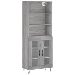 vidaXL Highboard Grey Sonoma 69.5x34x180 cm Engineered Wood