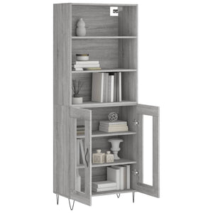 vidaXL Highboard Grey Sonoma 69.5x34x180 cm Engineered Wood