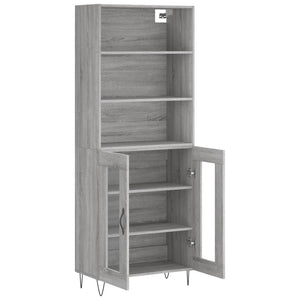 vidaXL Highboard Grey Sonoma 69.5x34x180 cm Engineered Wood