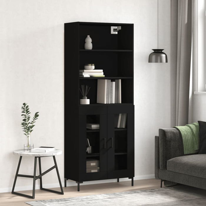 vidaXL Highboard Black 69.5x34x180 cm Engineered Wood