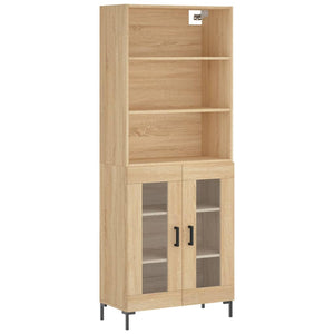 vidaXL Highboard Sonoma Oak 69.5x34x180 cm Engineered Wood