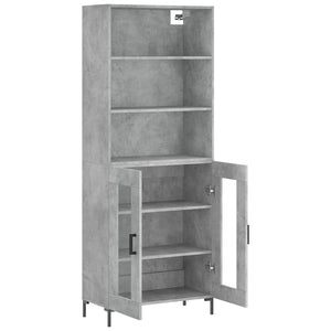 vidaXL Highboard Concrete Grey 69.5x34x180 cm Engineered Wood