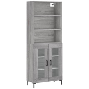 vidaXL Highboard Grey Sonoma 69.5x34x180 cm Engineered Wood