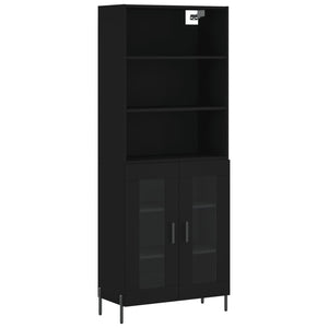 vidaXL Highboard Black 69.5x34x180 cm Engineered Wood