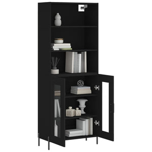 vidaXL Highboard Black 69.5x34x180 cm Engineered Wood