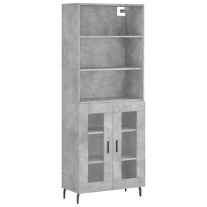 vidaXL Highboard Concrete Grey 69.5x34x180 cm Engineered Wood