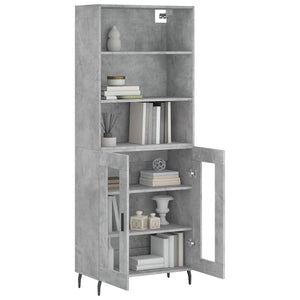 vidaXL Highboard Concrete Grey 69.5x34x180 cm Engineered Wood