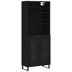 vidaXL Highboard Black 69.5x34x180 cm Engineered Wood