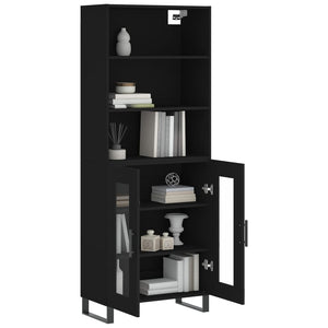 vidaXL Highboard Black 69.5x34x180 cm Engineered Wood