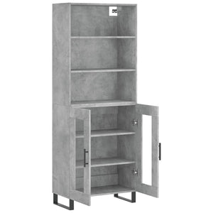 vidaXL Highboard Concrete Grey 69.5x34x180 cm Engineered Wood