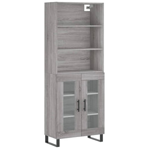 vidaXL Highboard Grey Sonoma 69.5x34x180 cm Engineered Wood