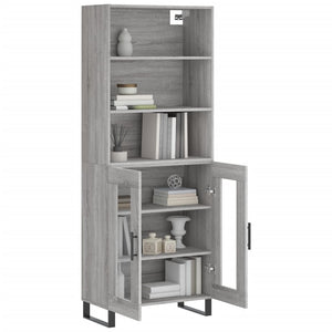 vidaXL Highboard Grey Sonoma 69.5x34x180 cm Engineered Wood