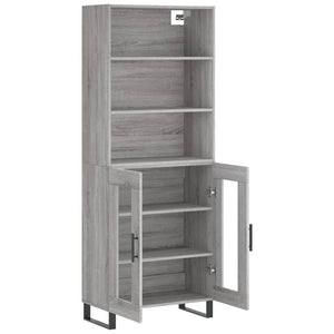 vidaXL Highboard Grey Sonoma 69.5x34x180 cm Engineered Wood