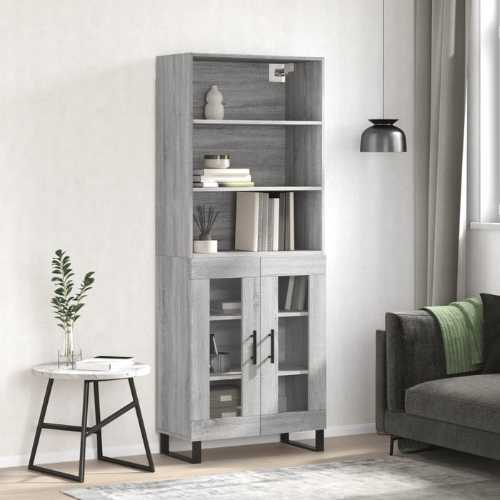 vidaXL Highboard Grey Sonoma 69.5x34x180 cm Engineered Wood