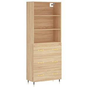 vidaXL Highboard Sonoma Oak 69.5x34x180 cm Engineered Wood