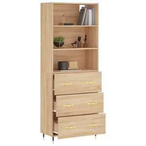 vidaXL Highboard Sonoma Oak 69.5x34x180 cm Engineered Wood