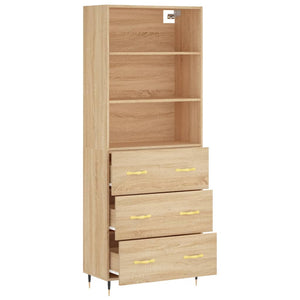 vidaXL Highboard Sonoma Oak 69.5x34x180 cm Engineered Wood