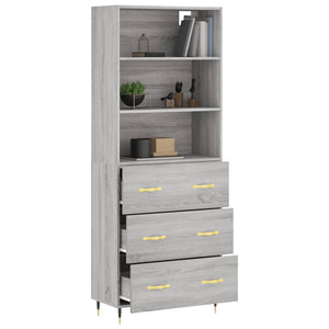 vidaXL Highboard Grey Sonoma 69.5x34x180 cm Engineered Wood