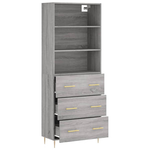 vidaXL Highboard Grey Sonoma 69.5x34x180 cm Engineered Wood