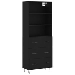 vidaXL Highboard Black 69.5x34x180 cm Engineered Wood