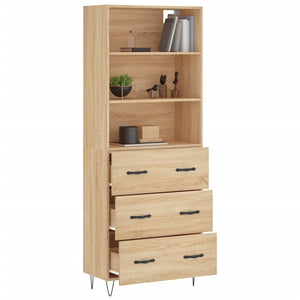 vidaXL Highboard Sonoma Oak 69.5x34x180 cm Engineered Wood