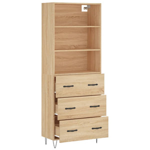 vidaXL Highboard Sonoma Oak 69.5x34x180 cm Engineered Wood