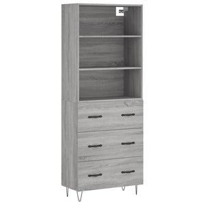 vidaXL Highboard Grey Sonoma 69.5x34x180 cm Engineered Wood