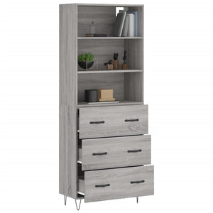 vidaXL Highboard Grey Sonoma 69.5x34x180 cm Engineered Wood