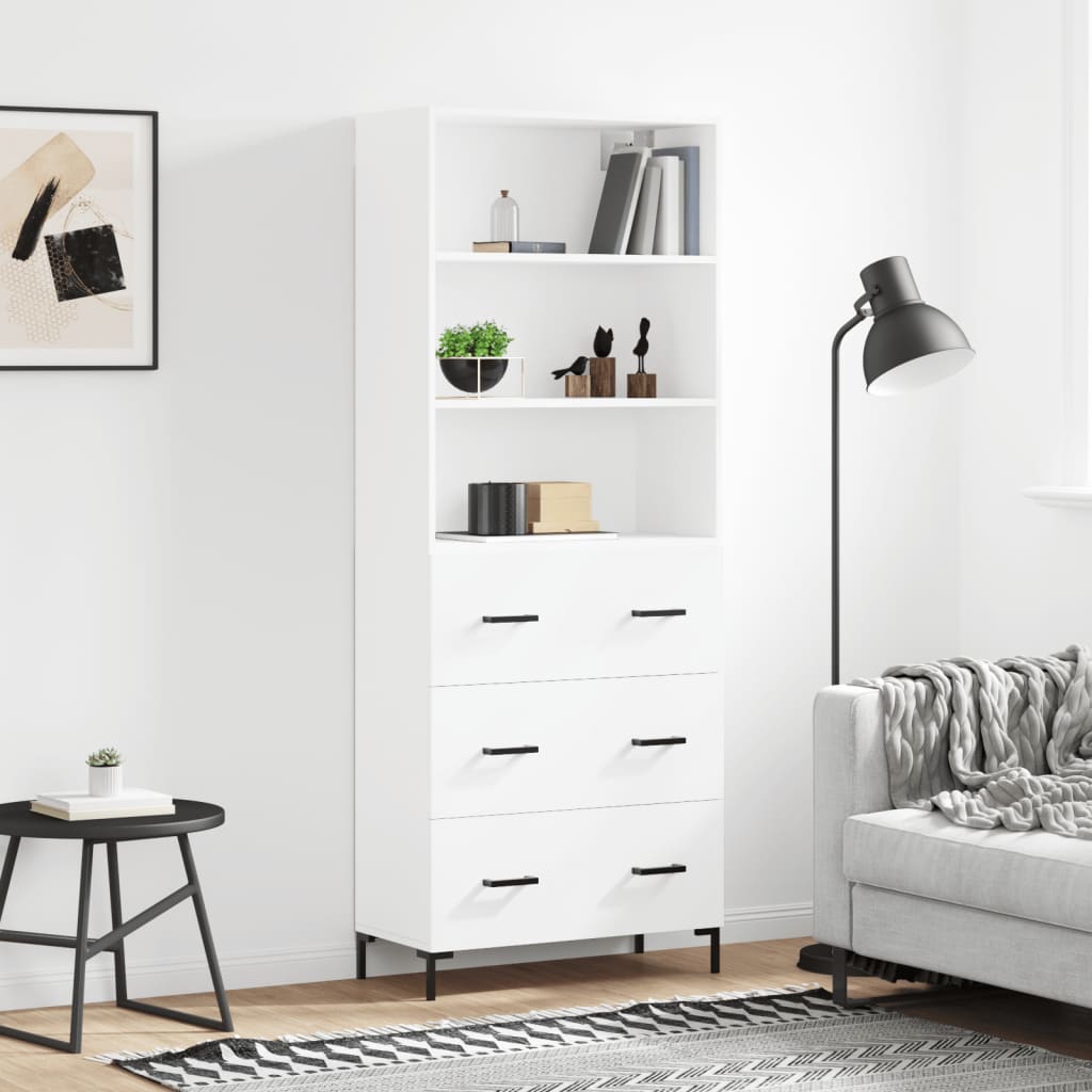 vidaXL Highboard White 69.5x34x180 cm Engineered Wood