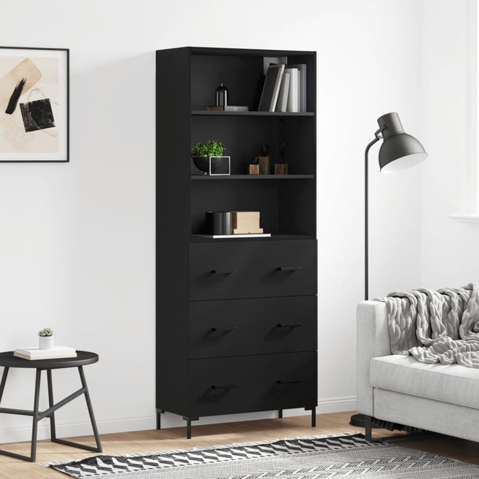 vidaXL Highboard Black 69.5x34x180 cm Engineered Wood