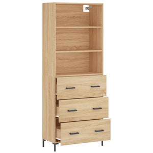 vidaXL Highboard Sonoma Oak 69.5x34x180 cm Engineered Wood