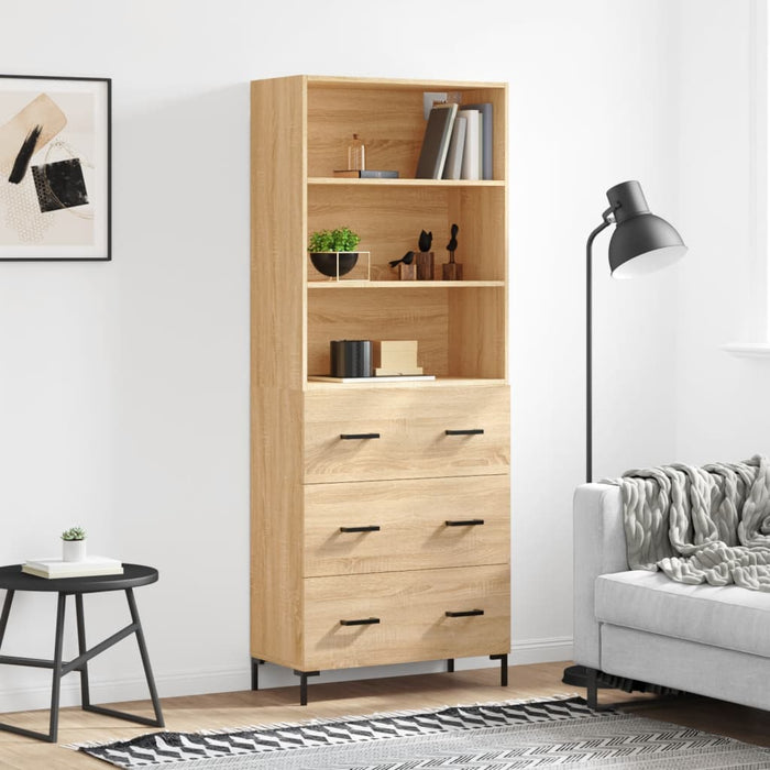 vidaXL Highboard Sonoma Oak 69.5x34x180 cm Engineered Wood