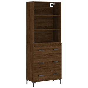 vidaXL Highboard Brown Oak 69.5x34x180 cm Engineered Wood