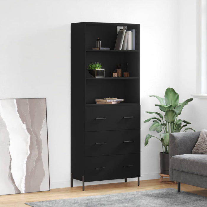 vidaXL Highboard Black 69.5x34x180 cm Engineered Wood