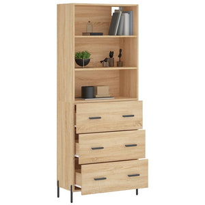 vidaXL Highboard Sonoma Oak 69.5x34x180 cm Engineered Wood