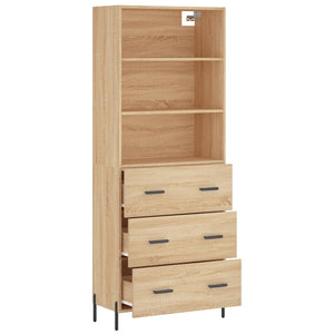 vidaXL Highboard Sonoma Oak 69.5x34x180 cm Engineered Wood