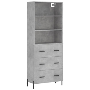 vidaXL Highboard Concrete Grey 69.5x34x180 cm Engineered Wood