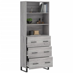 vidaXL Highboard Grey Sonoma 69.5x34x180 cm Engineered Wood