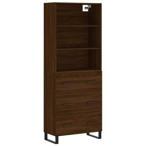 vidaXL Highboard Brown Oak 69.5x34x180 cm Engineered Wood