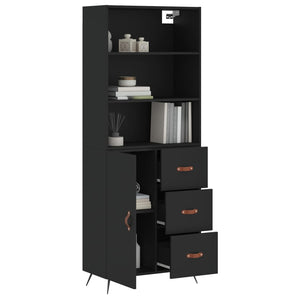 vidaXL Highboard Black 69.5x34x180 cm Engineered Wood