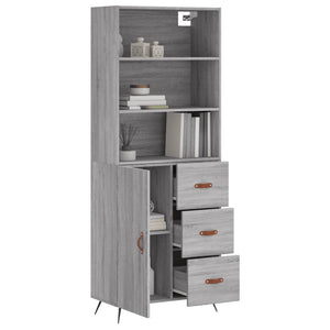 vidaXL Highboard Grey Sonoma 69.5x34x180 cm Engineered Wood