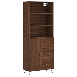 vidaXL Highboard Brown Oak 69.5x34x180 cm Engineered Wood