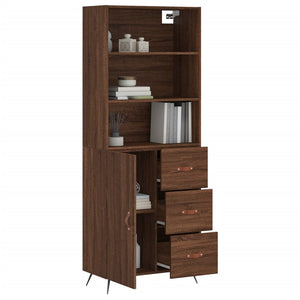 vidaXL Highboard Brown Oak 69.5x34x180 cm Engineered Wood