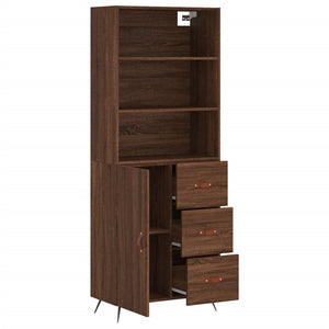 vidaXL Highboard Brown Oak 69.5x34x180 cm Engineered Wood