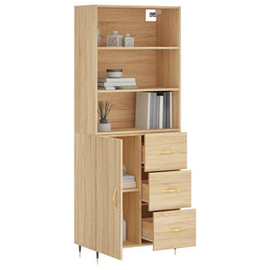 vidaXL Highboard Sonoma Oak 69.5x34x180 cm Engineered Wood