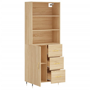 vidaXL Highboard Sonoma Oak 69.5x34x180 cm Engineered Wood