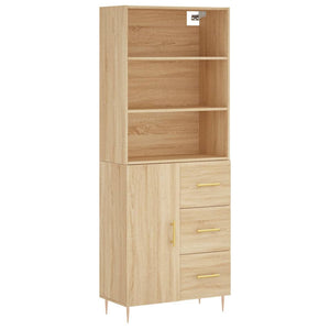 vidaXL Highboard Sonoma Oak 69.5x34x180 cm Engineered Wood