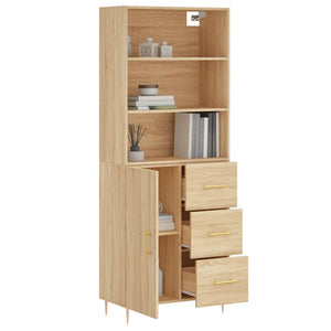 vidaXL Highboard Sonoma Oak 69.5x34x180 cm Engineered Wood